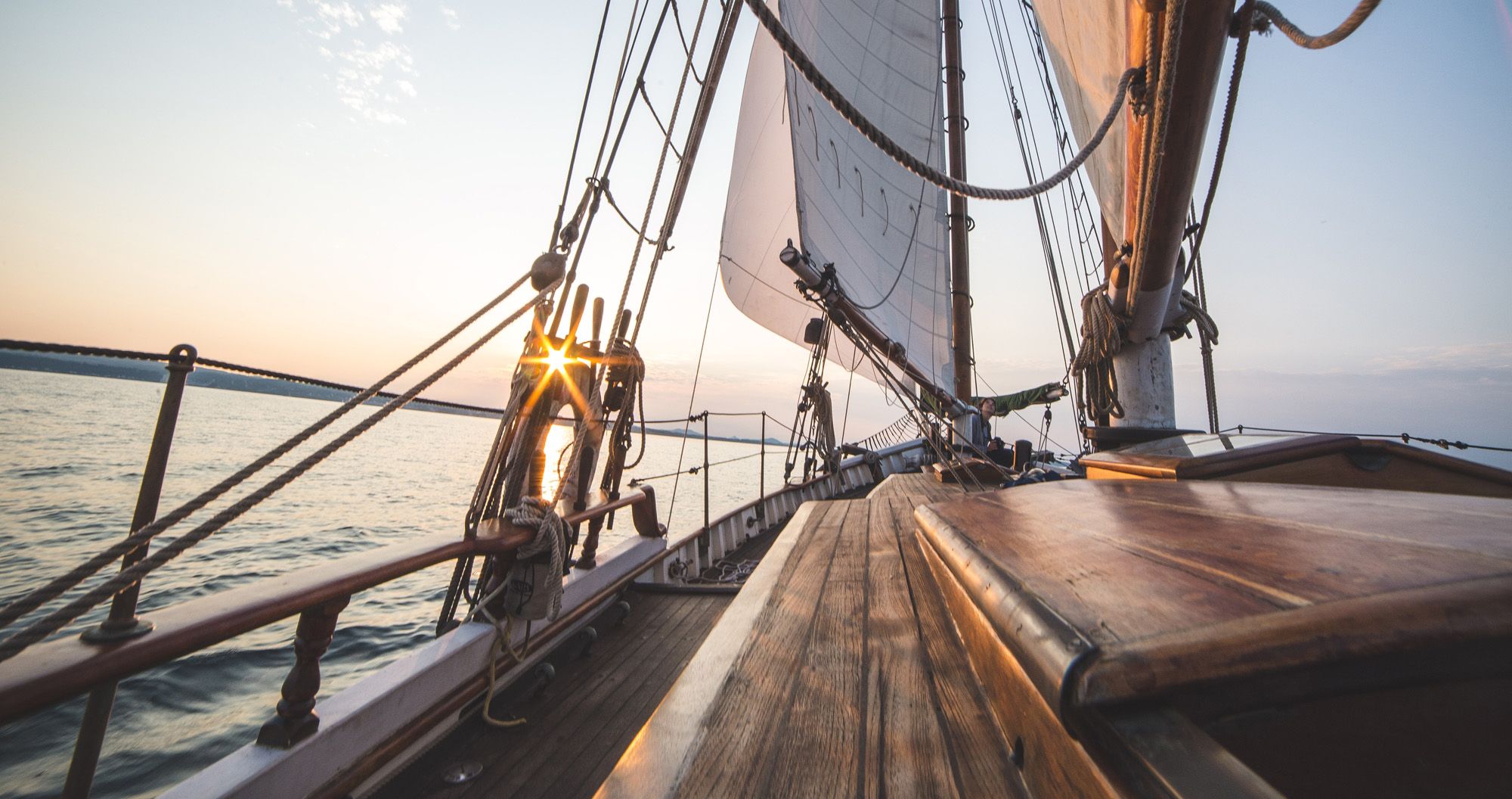 Sailing on a boat